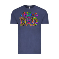 Vintage Denim rainbow colors autism dad Vintage Tee - AdoDesignShop