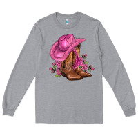 Heather Grey valentines day boots cowgirl hat and roses Long Sleeve Tee - AdoDesignShop