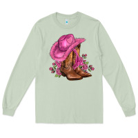 Matcha valentines day boots cowgirl hat and roses Long Sleeve Tee - AdoDesignShop