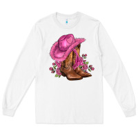 White valentines day boots cowgirl hat and roses Long Sleeve Tee - AdoDesignShop