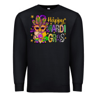 Black Happy Mardi Gras With Gnome Premium Sweatshirt - BundleAndBundleShop