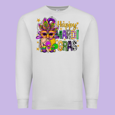 Happy Mardi Gras With Gnome Premium Sweatshirt Designed By Bundleandbundleshop