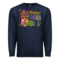 Navy Happy Mardi Gras With Gnome Premium Sweatshirt - BundleAndBundleShop