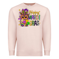 Pale Pink Happy Mardi Gras With Gnome Premium Sweatshirt - BundleAndBundleShop