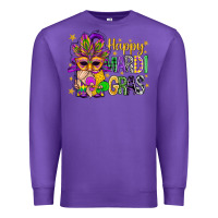 Purple Happy Mardi Gras With Gnome Premium Sweatshirt - BundleAndBundleShop