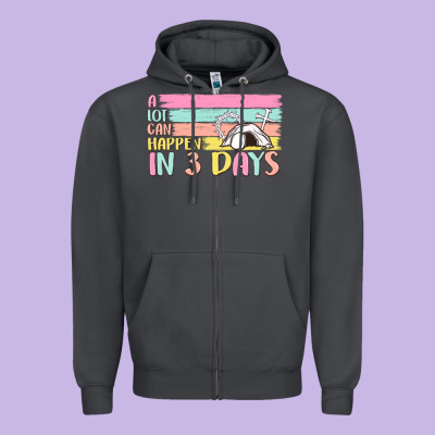 A Lot Can Happen In 3 Days Zipper Hoodie Designed By Maliassmallbusiness
