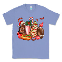 Colony Blue Christmas tree cake American football  ball and hot dogs ado Classic Tee - AdoDesignShop