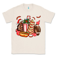 Natural Christmas tree cake American football  ball and hot dogs ado Classic Tee - AdoDesignShop