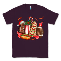 Plum Christmas tree cake American football  ball and hot dogs ado Classic Tee - AdoDesignShop