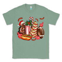 Sage Christmas tree cake American football  ball and hot dogs ado Classic Tee - AdoDesignShop