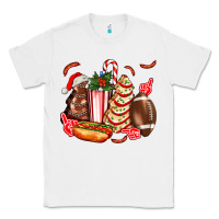 White Christmas tree cake American football  ball and hot dogs ado Classic Tee - AdoDesignShop