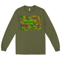 Army Green western leopard distressed background Long Sleeve Tee - AdoDesignShop