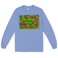 Colony Blue western leopard distressed background Long Sleeve Tee - AdoDesignShop