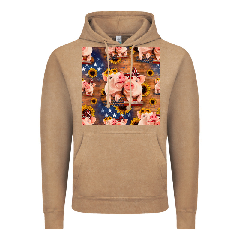 American Pigs Seamless Pattern Vintage Hoodie by HRA Design Shop | Teevron