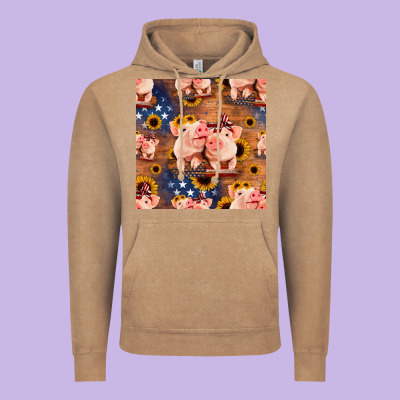 American Pigs Seamless Pattern Vintage Hoodie Designed By Hra Design Shop