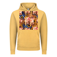 Vintage Mustard american pigs seamless pattern Vintage Hoodie - HRA Design Shop