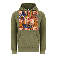 Vintage Olive american pigs seamless pattern Vintage Hoodie - HRA Design Shop