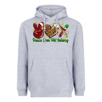 Heather Grey Peace love Phlebotomy Christmas Heavyweight Hoodie - NancyCooperArtShop
