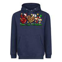 Navy Peace love Phlebotomy Christmas Heavyweight Hoodie - NancyCooperArtShop