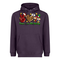 Plum Peace love Phlebotomy Christmas Heavyweight Hoodie - NancyCooperArtShop