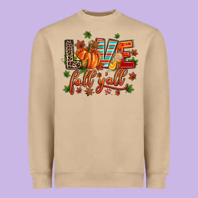 Love Fall  Yall Heavyweight Sweatshirt Designed By Adodesignshop