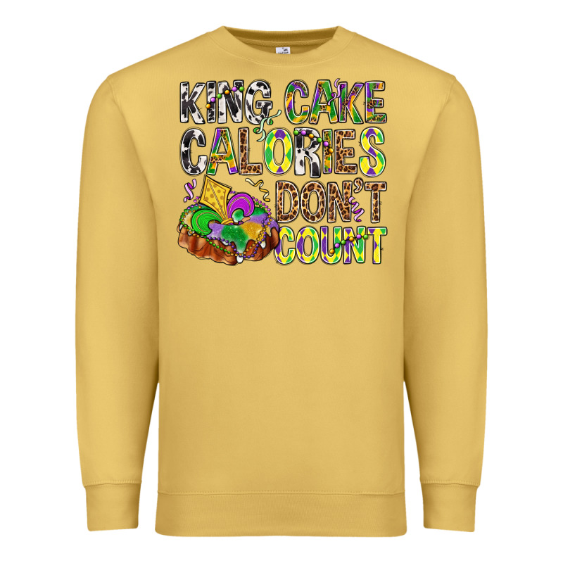 King Cake Calories Don't Count Mardi Gras Premium Sweatshirt by BundleAndBundleShop | Teevron