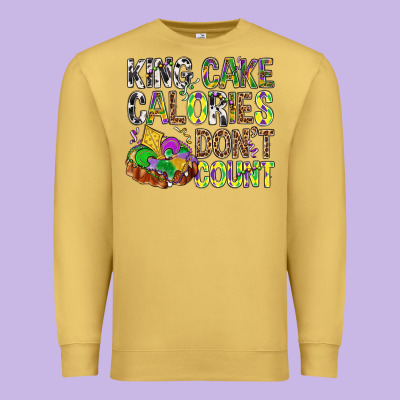 King Cake Calories Don't Count Mardi Gras Premium Sweatshirt Designed By Bundleandbundleshop