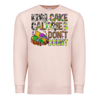 Pale Pink King Cake Calories Don't Count Mardi Gras Premium Sweatshirt - BundleAndBundleShop