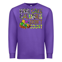 Purple King Cake Calories Don't Count Mardi Gras Premium Sweatshirt - BundleAndBundleShop