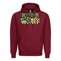 Burgundy lucky dude Zipper Hoodie - MaliasSmallBusiness