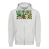 Dove Grey lucky dude Zipper Hoodie - MaliasSmallBusiness