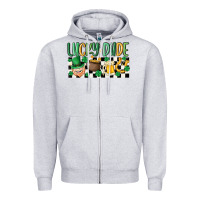 Heather Grey lucky dude Zipper Hoodie - MaliasSmallBusiness