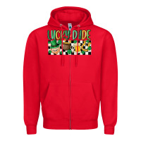 Red lucky dude Zipper Hoodie - MaliasSmallBusiness