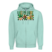 Seafoam lucky dude Zipper Hoodie - MaliasSmallBusiness