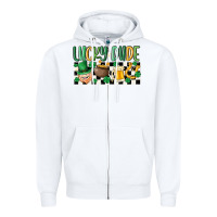 White lucky dude Zipper Hoodie - MaliasSmallBusiness