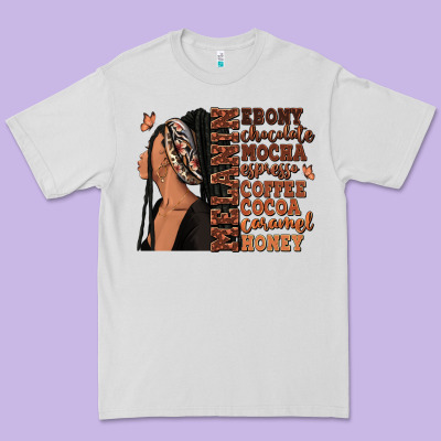 Premium Tee Melanin many shades of brown afro woman
