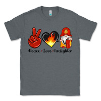 Charcoal Heather peace love firefighter Classic Tee - Artiststas