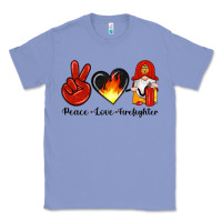 Colony Blue peace love firefighter Classic Tee - Artiststas