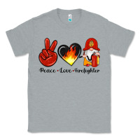 Heather Grey peace love firefighter Classic Tee - Artiststas