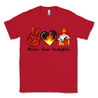 Red peace love firefighter Classic Tee - Artiststas