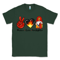 Sports Green peace love firefighter Classic Tee - Artiststas