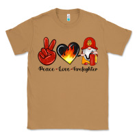 Toasted Coconut peace love firefighter Classic Tee - Artiststas
