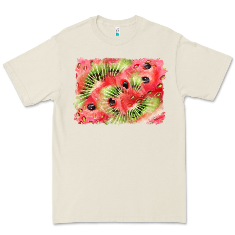 Watermelon Strawberry Kiwi Background Premium Tee by BarkalooDesign | Teevron