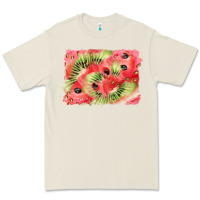 Bone watermelon strawberry kiwi background Premium Tee - BarkalooDesign