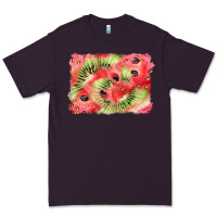 Plum watermelon strawberry kiwi background Premium Tee - BarkalooDesign