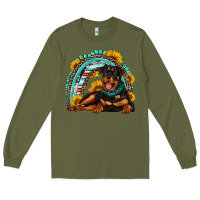 Army Green Rottweiler  rainbow Long Sleeve Tee - Artiststas