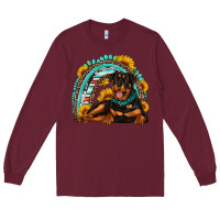 Burgundy Rottweiler  rainbow Long Sleeve Tee - Artiststas