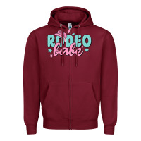 Burgundy rodeo babe Zipper Hoodie - MaliasSmallBusiness