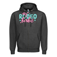 Charcoal Heather rodeo babe Zipper Hoodie - MaliasSmallBusiness