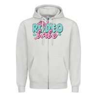 Dove Grey rodeo babe Zipper Hoodie - MaliasSmallBusiness